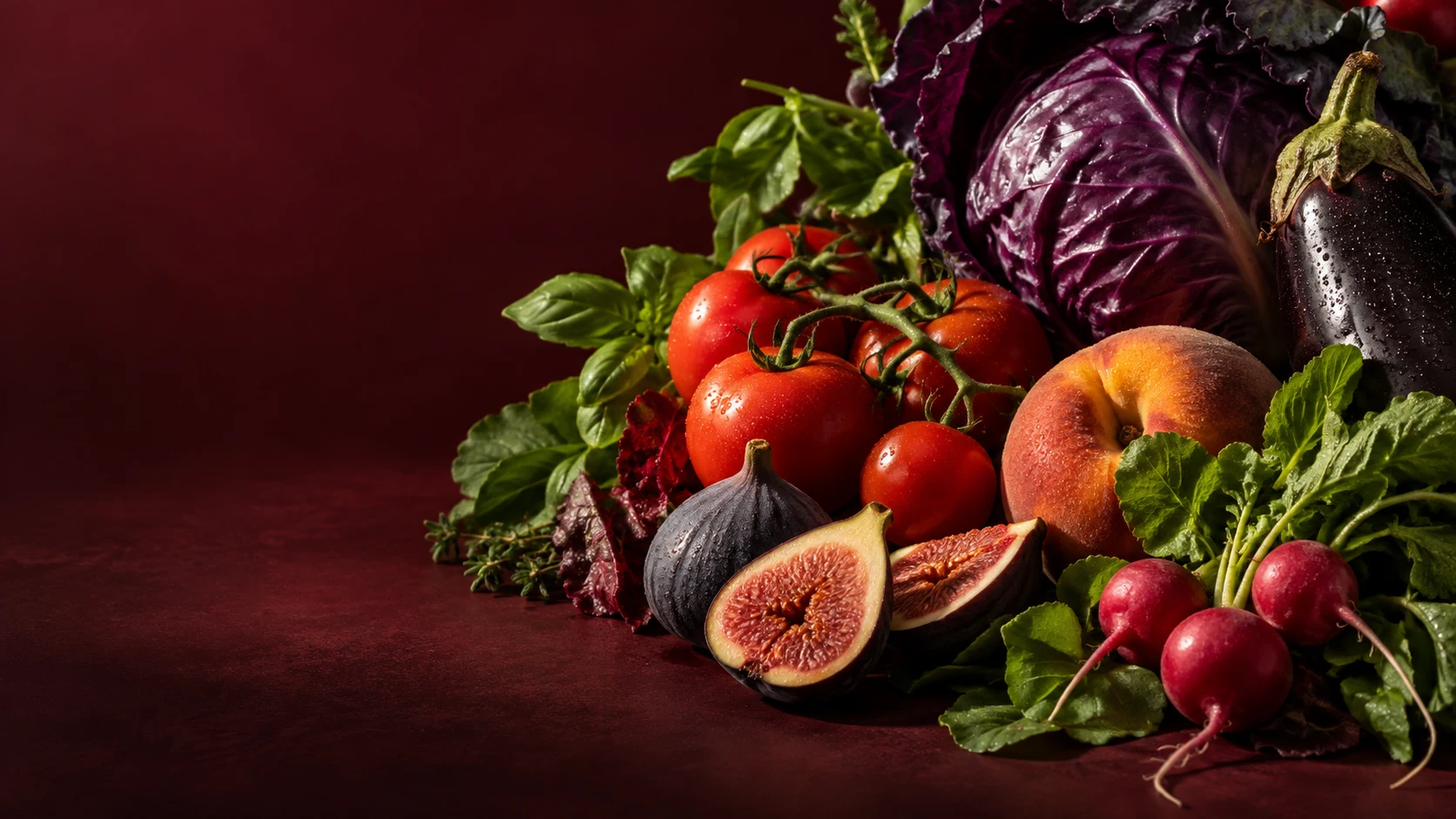 Illustrative still life of fresh produce
