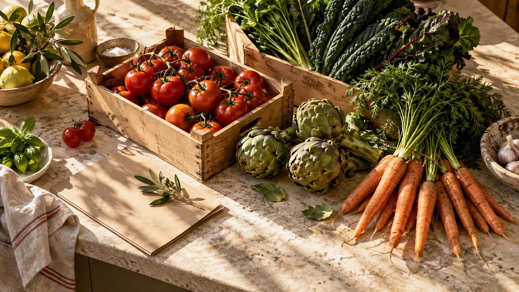 Illustrative fresh produce selection